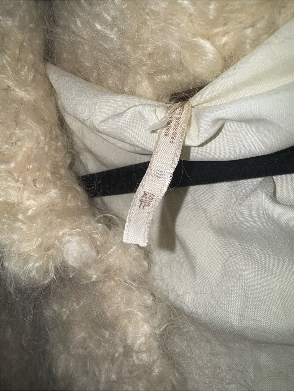 Free People 88% Mohair Bouclé Long Coat Cream Ivory Size XS - Picture 4 of 8